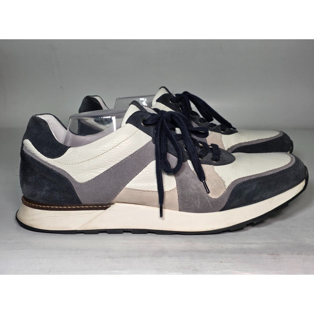 Allen Edmonds ‎ A Trainer  Men's Sneakers Size 13 White Gray Suede Leather Shoes